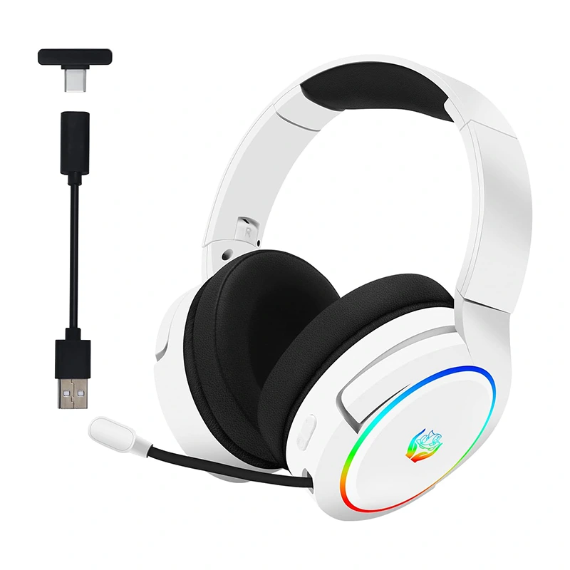 2.4GHz Headset Cearrbhachais Gan Sreang Bluetooth 2.4g Cineál-C