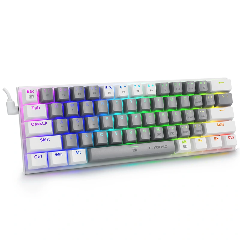 61Keys 60% RGB Méarchláir Meicniúil Meicniúil Cearrbhachais Sreinge