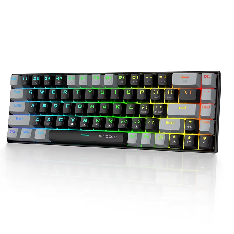 68keys RGB Wired Méarchláir cearrbhachais Meicniúla