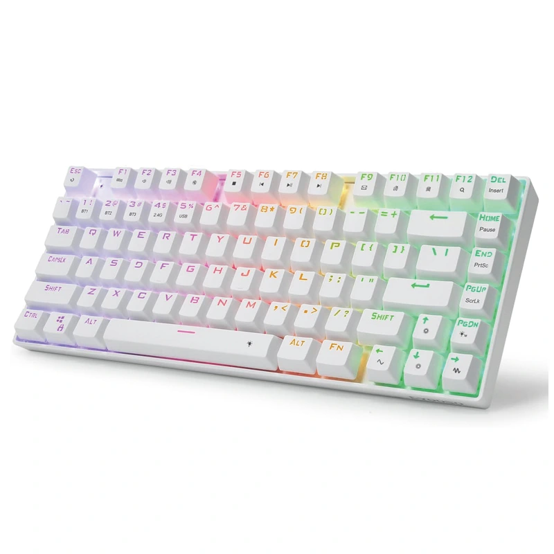 81keys Gan Sreang Bluetooth Méarchláir Mheicniúil 2.4Ghz RGB