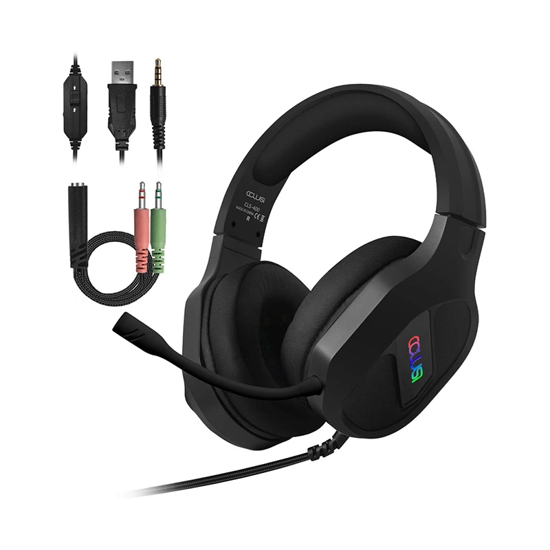 Headset Cearrbhachais 3.5mm Wired RGB Adjustable